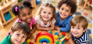Group of young children playing together